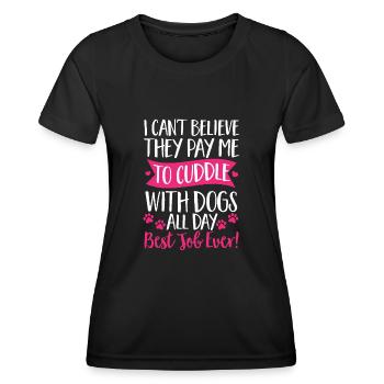 Pet Sitting Cat Dog Pet Sitter - Women's Functional T-Shirt - black - Front - AI Model Female 172 light (172cm)