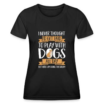 Pet Sitting Cat Dog Pet Sitter - Women's Functional T-Shirt - black - Front - AI Model Female 172 light (172cm)