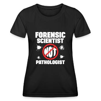 Crime Lab Gift Forensic Scientist Not Pathologist - Frauen Funktions-T-Shirt - Schwarz - Vorne - AI Model Female 172 light (172cm)