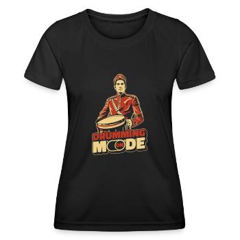 Batterie Batteur Batteur - T-shirt sport Femme - noir - Devant - AI Model Female 172 light (172cm)