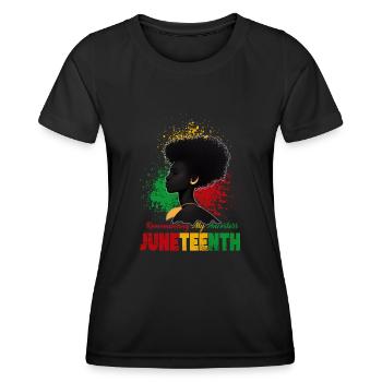 Juneteenth 1865 Remembering My Ancestors - Women's Functional T-Shirt - black - Front - AI Model Female 172 light (172cm)