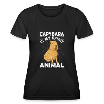 Capybara rongeur capybara capybara - T-shirt sport Femme - noir - Devant - AI Model Female 172 light (172cm)