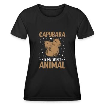 Capybara rongeur capybara capybara - T-shirt sport Femme - noir - Devant - AI Model Female 172 light (172cm)