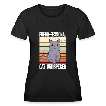 Pet Sitting Cat Dog Pet Sitter - Women's Functional T-Shirt - black - Front - AI Model Female 172 light (172cm)