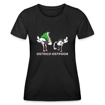 Autruche et autpoor - T-shirt sport Femme - noir - Devant - AI Model Female 172 light (172cm)