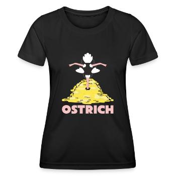 Rich Ostrich with Money - Frauen Funktions-T-Shirt - Schwarz - Vorne - AI Model Female 172 light (172cm)