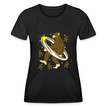 Bigfoot in space - Women's Functional T-Shirt - black - Front - AI Model Female 172 light (172cm)
