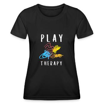 Thérapeute du jeu - Thérapeute en récréothérapie RT - T-shirt sport Femme - noir - Devant - AI Model Female 172 light (172cm)