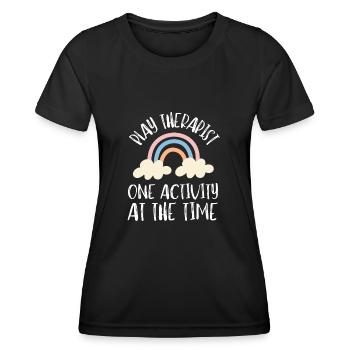 Thérapeute du jeu - Thérapeute en récréothérapie RT - T-shirt sport Femme - noir - Devant - AI Model Female 172 light (172cm)
