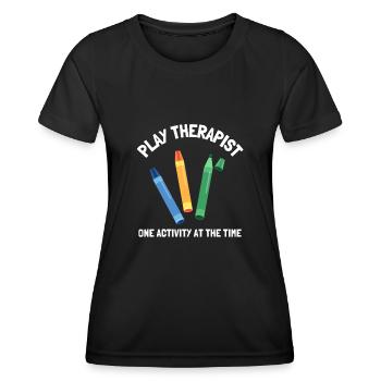 Thérapeute du jeu - Thérapeute en récréothérapie RT - T-shirt sport Femme - noir - Devant - AI Model Female 172 light (172cm)