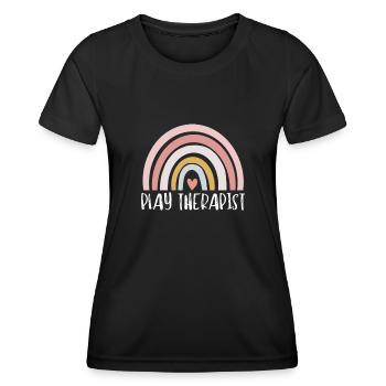Thérapeute du jeu - Thérapeute en récréothérapie RT - T-shirt sport Femme - noir - Devant - AI Model Female 172 light (172cm)