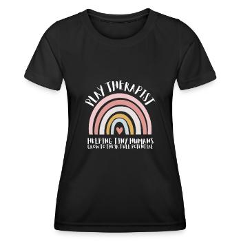 Thérapeute du jeu - Thérapeute en récréothérapie RT - T-shirt sport Femme - noir - Devant - AI Model Female 172 light (172cm)