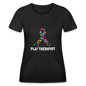 Thérapeute du jeu - Thérapeute en récréothérapie RT - T-shirt sport Femme - noir - Devant - AI Model Female 172 light (172cm)