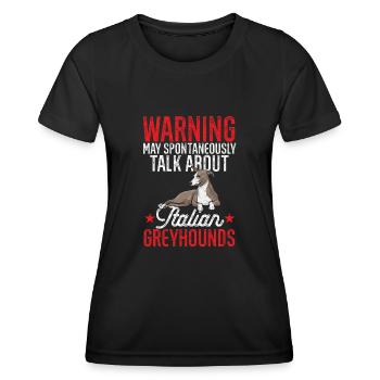 Lévrier italien Greyhound Chiens - T-shirt sport Femme - noir - Devant - AI Model Female 172 light (172cm)
