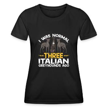 Italienischer Windspiel Windhund Hunde - Frauen Funktions-T-Shirt - Schwarz - Vorne - AI Model Female 172 light (172cm)