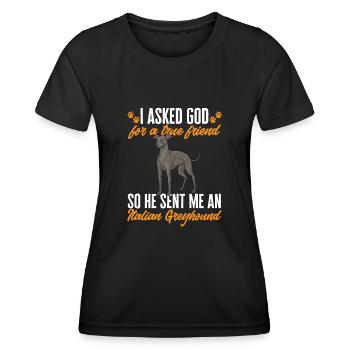 Italian Greyhound Greyhound Dogs - Women's Functional T-Shirt - black - Front - AI Model Female 172 light (172cm)