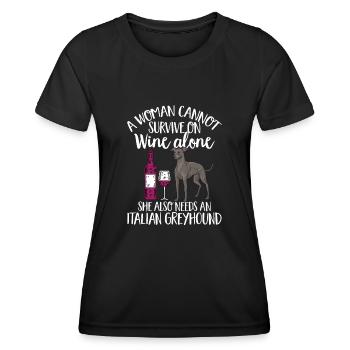 Italian Greyhound Greyhound Dogs - Women's Functional T-Shirt - black - Front - AI Model Female 172 light (172cm)
