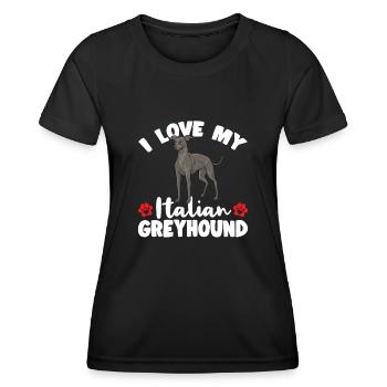 Italian Greyhound Greyhound Dogs - Women's Functional T-Shirt - black - Front - AI Model Female 172 light (172cm)