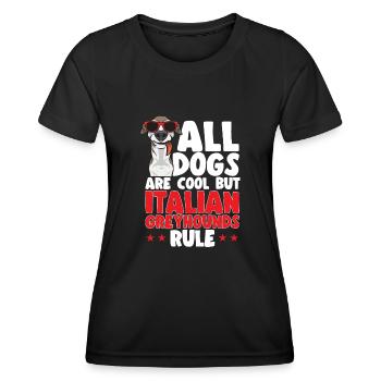 Italian Greyhound Greyhound Dogs - Women's Functional T-Shirt - black - Front - AI Model Female 172 light (172cm)