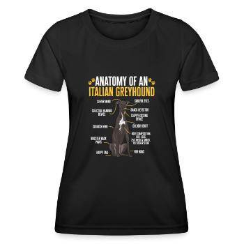 Italian Greyhound Greyhound Dogs - Women's Functional T-Shirt - black - Front - AI Model Female 172 light (172cm)