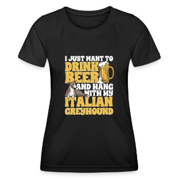Italian Greyhound Greyhound Dogs - Women's Functional T-Shirt - black - Front - AI Model Female 172 light (172cm)
