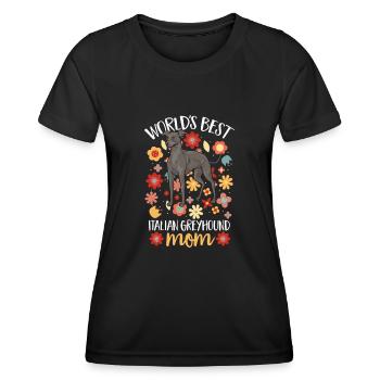 Italienischer Windspiel Windhund Hunde - Frauen Funktions-T-Shirt - Schwarz - Vorne - AI Model Female 172 light (172cm)