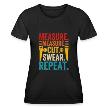Wood turning, wood turners, carpenters, carpenters - Women's Functional T-Shirt - black - Front - AI Model Female 172 light (172cm)