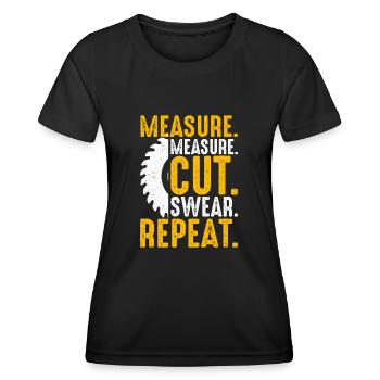 Wood turning, wood turners, carpenters, carpenters - Women's Functional T-Shirt - black - Front - AI Model Female 172 light (172cm)