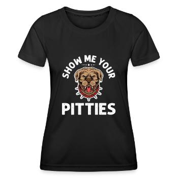 Pitbull Bulldog Terrier Chien Chien Chien Amoureux - T-shirt sport Femme - noir - Devant - AI Model Female 172 light (172cm)