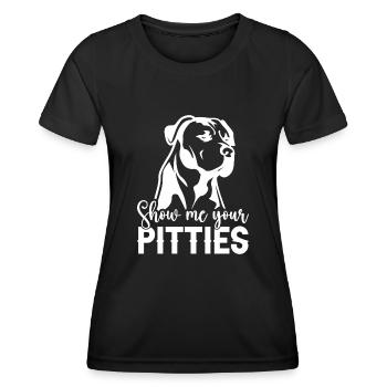 Pitbull Bulldog Terrier Chien Chien Chien Amoureux - T-shirt sport Femme - noir - Devant - AI Model Female 172 light (172cm)