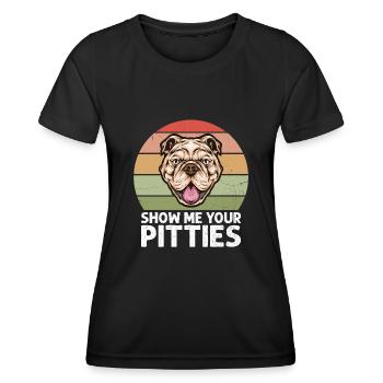 Pitbull Bulldog Terrier Chien Chien Chien Amoureux - T-shirt sport Femme - noir - Devant - AI Model Female 172 light (172cm)
