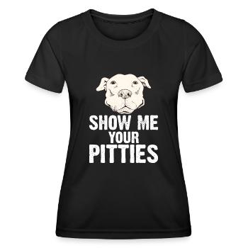 Pitbull Bulldog Terrier Chien Chien Chien Amoureux - T-shirt sport Femme - noir - Devant - AI Model Female 172 light (172cm)