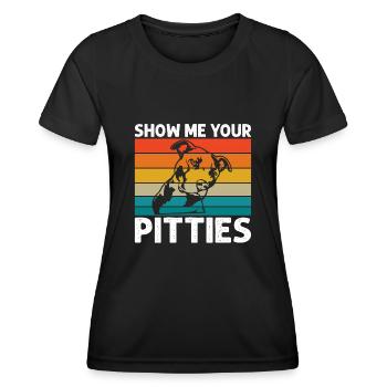 Pitbull Bulldog Terrier Chien Chien Chien Amoureux - T-shirt sport Femme - noir - Devant - AI Model Female 172 light (172cm)