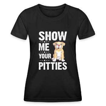Pitbull Bulldog Terrier Chien Chien Chien Amoureux - T-shirt sport Femme - noir - Devant - AI Model Female 172 light (172cm)