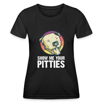Pitbull Bulldog Terrier Chien Chien Chien Amoureux - T-shirt sport Femme - noir - Devant - AI Model Female 172 light (172cm)