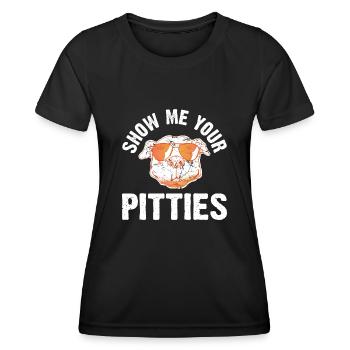 Pitbull Bulldog Terrier Chien Chien Chien Amoureux - T-shirt sport Femme - noir - Devant - AI Model Female 172 light (172cm)