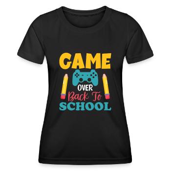 Game over back to school, Schulstart Sommerferien - Frauen Funktions-T-Shirt - Schwarz - Vorne - AI Model Female 172 light (172cm)