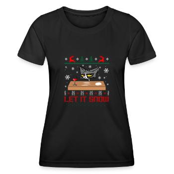 Let it snow Cat - Frauen Funktions-T-Shirt - Schwarz - Vorne - AI Model Female 172 light (172cm)