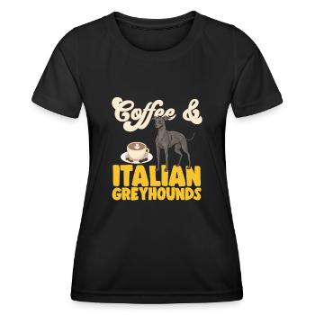 Italian Greyhound Greyhound Dogs - Women's Functional T-Shirt - black - Front - AI Model Female 172 light (172cm)