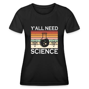 Scientist, physicist, chemist, teacher - Women's Functional T-Shirt - black - Front - AI Model Female 172 light (172cm)