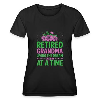 Grand-mère retraitée Pension de retraite Grand-mère Reti - T-shirt sport Femme - noir - Devant - AI Model Female 172 light (172cm)