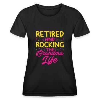 Grand-mère retraitée Pension de retraite Grand-mère Reti - T-shirt sport Femme - noir - Devant - AI Model Female 172 light (172cm)