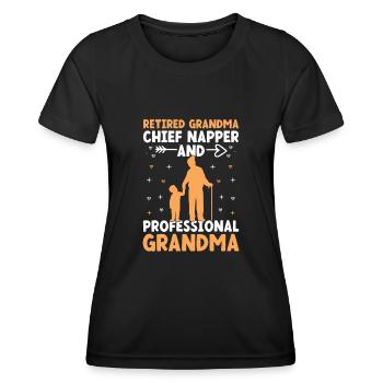 Grand-mère retraitée Pension de retraite Grand-mère Reti - T-shirt sport Femme - noir - Devant - AI Model Female 172 light (172cm)