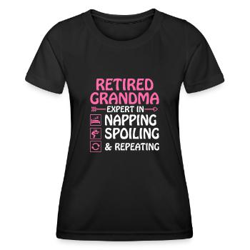 Grand-mère retraitée Pension de retraite Grand-mère Reti - T-shirt sport Femme - noir - Devant - AI Model Female 172 light (172cm)
