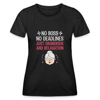 Grand-mère retraitée Pension de retraite Grand-mère Reti - T-shirt sport Femme - noir - Devant - AI Model Female 172 light (172cm)