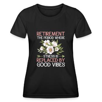 Grand-mère retraitée Pension de retraite Grand-mère Reti - T-shirt sport Femme - noir - Devant - AI Model Female 172 light (172cm)