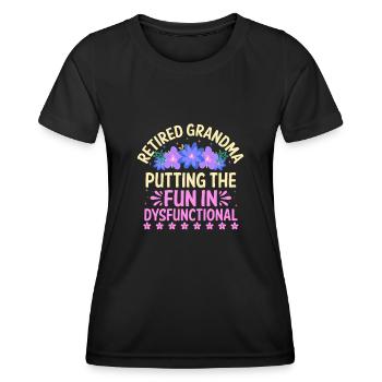 Grand-mère retraitée Pension de retraite Grand-mère Reti - T-shirt sport Femme - noir - Devant - AI Model Female 172 light (172cm)