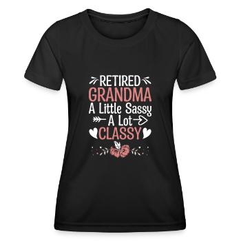 Grand-mère retraitée Pension de retraite Grand-mère Reti - T-shirt sport Femme - noir - Devant - AI Model Female 172 light (172cm)