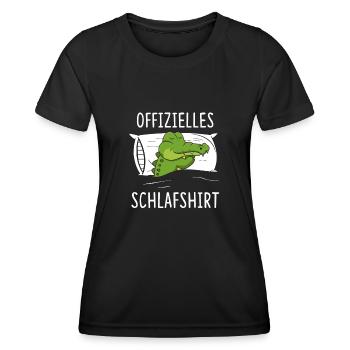 Offizielles Schlafshirt Krokodil Aligator - Frauen Funktions-T-Shirt - Schwarz - Vorne - AI Model Female 172 light (172cm)