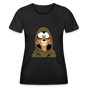 Meerkat with hood - Women's Functional T-Shirt - black - Front - AI Model Female 172 light (172cm)